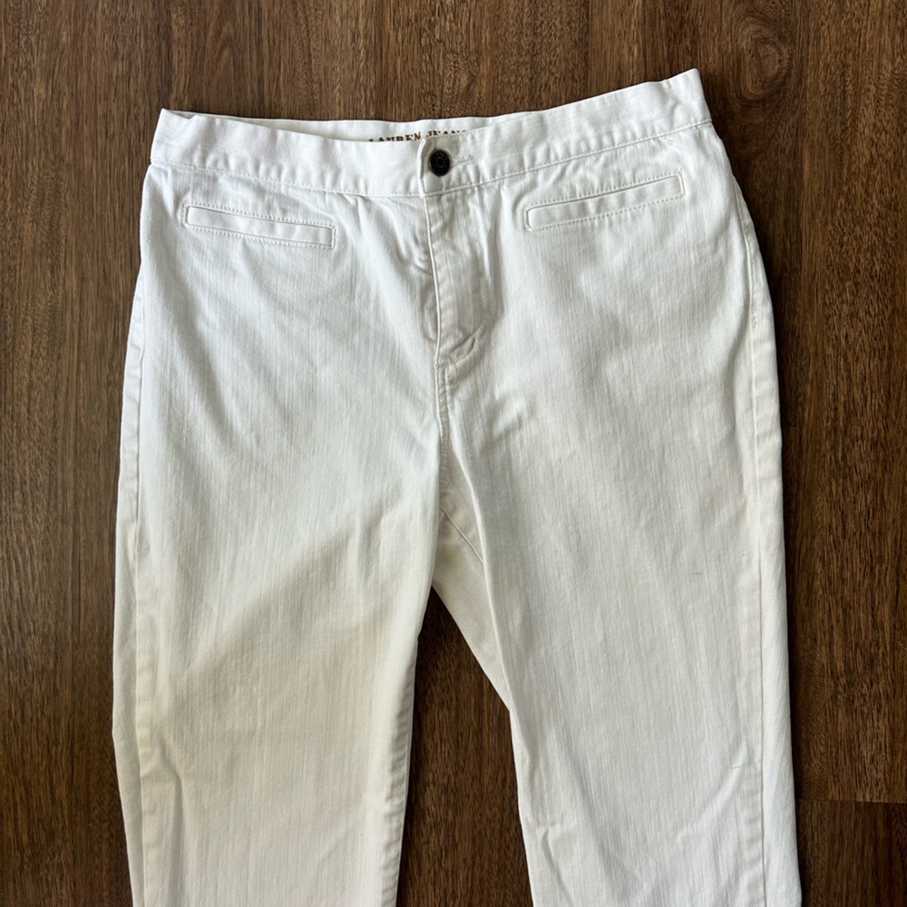 RALPH LAUREN JEANS CO White Straight Leg Capris Bareback Preppy Old Money Size 6 - Picture 6 of 15